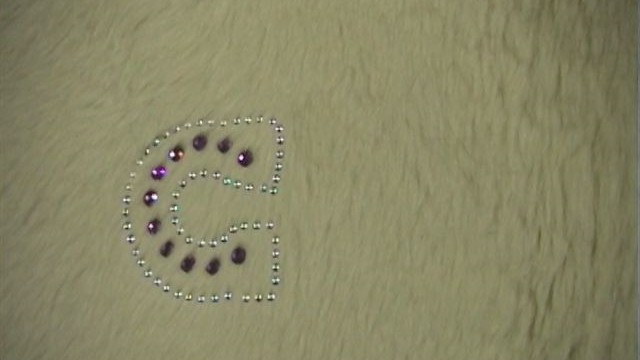 collection 4 cut steel+strass logo on shorn mink
